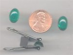 36 VINTAGE ANTIQUE GLASS JADE 12X8mm OVAL CABOCHONS