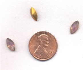 10 VINTAGE GLASS AMETHYST CRYSTAL GIVRE 10X5MM. NAVETTE JEWELS