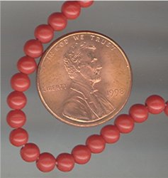 200 VINTAGE CORAL 4mm ROUND SMOOTH BEADS