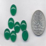 24 VINTAGE CHRYSOPHRASE 10mm ROUND GLASS CABOCHONS