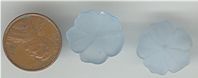 12 VINTAGE MATTE POWDER BLUE FLOWER ACRYLIC CAMEOS