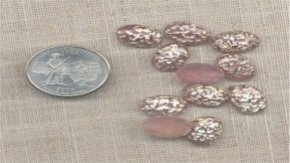 6 VINTAGE LT AMETHYST SILVER 14X10mm GLASS CABOCHONS