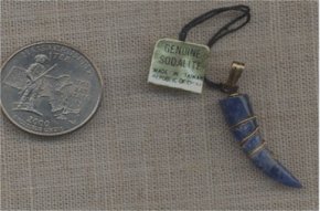 1 VINTAGE GENUINE SODALITE GOLD ITALIAN HORN PENDANTS