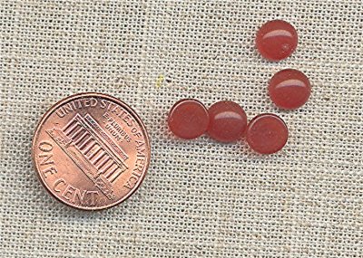 (image for) 50 VINTAGE GLASS CORNELIAN 6mm CABOCHONS