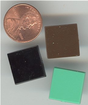 24 VINTAGE ASST LUCITE 16mm SQUARE TILES