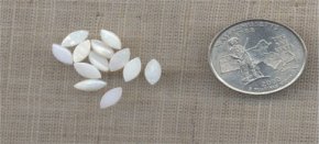 3 VINTAGE GENUINE WHITE OPAL 8X4mm NAVETTE CABOCHONS