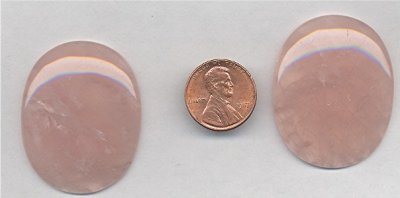 1 VINTAGE GENUINE ROSE QUARTZ OVAL 40X32mm CABOCHON