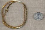 1 VINTAGE GOLD 4X2mm THICK HERRINGBONE 18" NECKLACE