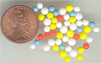 10 GRAMS VINTAGE PASTELS ASST GLASS BALLOTINI BALLS