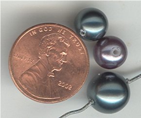 17 AUSTRIAN GREY 8mm TO 10mm ROUND ASSORTED CRYSTAL PEARLS