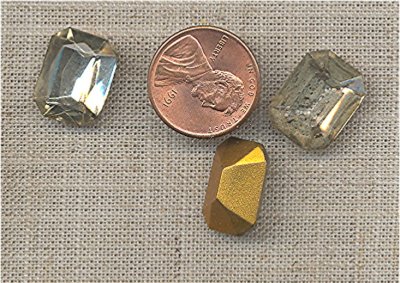 24 VINTAGE GLASS CRYSTAL 16X12mm OCTAGON JEWELS
