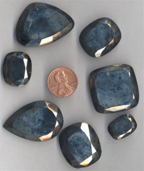 7 VINTAGE ASST GLASS GERMAN HEMATITE AMTIQUE GEMS