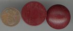 24 VINTAGE RED 24mm ROUND WOOD CABOCHONS