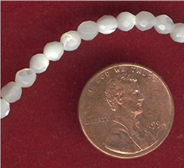 50 VINTAGE GENUINE MOTHER PEARL 4mm FACETED BEADS