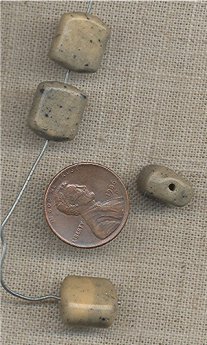 50 VINTAGE GLASS TAN MATRIX CHICLET BEADS