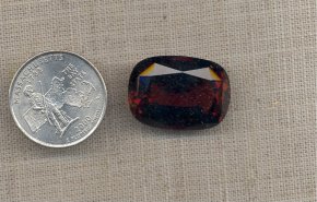 1 VINTAGE SMOKED TOPAZ GLASS 25x18mm OVAL TIN CUT GEM