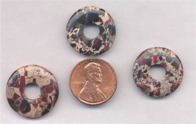 3 VINTAGE GENUINE LEOPARD SKIN JASPER 21MM RINGS