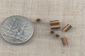 100 VINTAGE BRASS 7X4mm SMOOTH CYLINDER BEADS