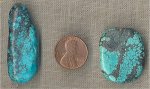 2 VINTAGE GENUINE AFRICAN TURQUOISE 31-45mm BAROQUE BEADS