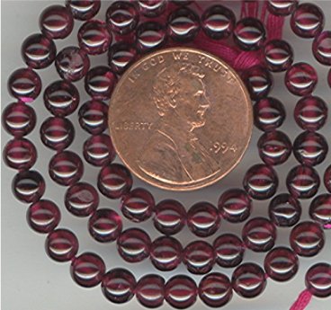 20 VINTAGE GENUINE GARNET 5mm ROUND BEADS