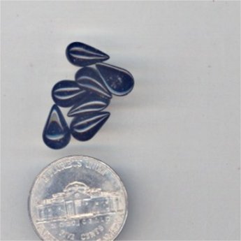 36 VINTAGE AUSTRIAN JET 10X6mm TEAR DROP CABOCHONS