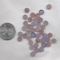 24 VINTAGE GENUINE CALCEDON 8mm. CIRCULAR PLAQUES
