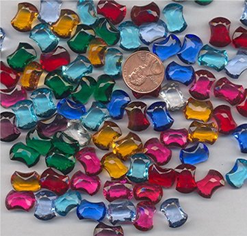 12 VINTAGE ASST. CZECH. 14X10MM BOW TIE GEM JEWELS