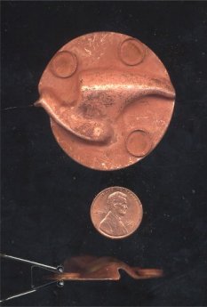 3 VINTAGE ANTIQUE COPPER DOVE 60mm SETTING FINDINGS