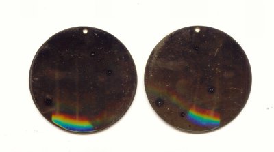 3 VINTAGE ANTIQUE GOLD 62mm ROUND SMOOTH PENDANTS