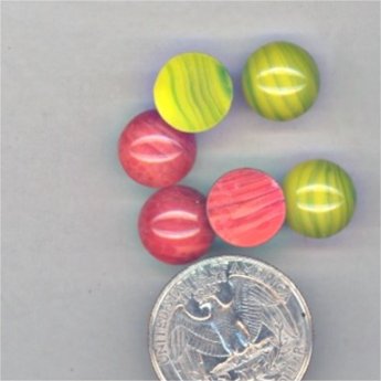 (image for) 12 VINTAGE ASST DECO 11mm ROUND GLASS CABOCHONS