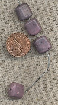 50 VINTAGE GLASS PURPLE MATRIX CHICLET BEADS