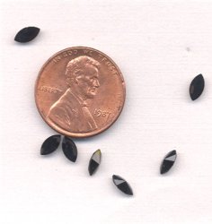 50 VINTAGE AUSTRIAN #4200 JET NAVETTE 6X3MM JEWELS