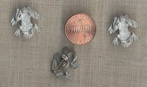 1 VINTAGE CASTED FROG PINBACK 10x8mm OVAL SETTINGS