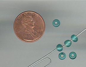 200 VINTAGE GLASS AQUAMARINE 4mm ROUND BEADS