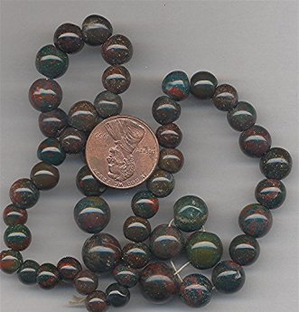 24 VINTAGE GENUINE POPPY JASPER 6-10mm ROUND BEADS