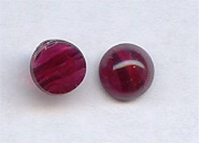 (image for) 24 VINTAGE GARNET MARBLE 9mm ROUND GLASS CABOCHONS