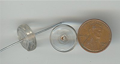 50 VINTAGE GLASS 16X8mm.CRYSTAL DONUT BEADS
