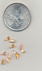12 VINTAGE SYNTHETIC CITRINE 5X3mm TRIANGLE JEWELS