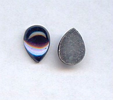 18 VINTAGE MONTANA GLASS 14x10mm PEAR CABOCHONS