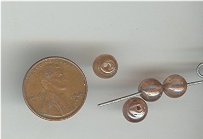 200 VINTAGE GLASS 7mm ROUND PEACH AB BEADS