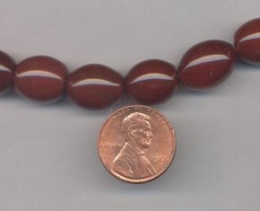 5 VINTAGE GENUINE DARK CARNELIAN OVAL 14X12mm BEADS
