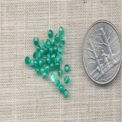 200 VINTAGE JADE MATRIX 3mm ROUND CABOCHONS