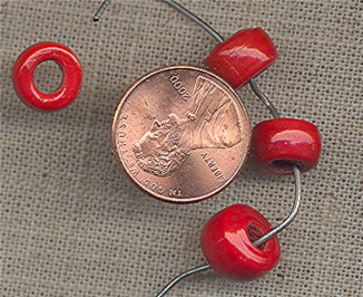 50 VINTAGE GLASS 10mm CHERRY REDS TIRE BEADS