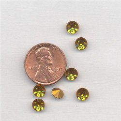 24 VINTAGE AUSTRIAN TOPAZ 5MM. RHINESTONE GEMS