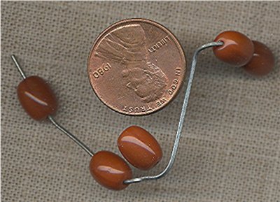 100 VINTAGE GLASS 9x7mm MUD BROWN MELON BEADS