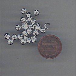 200 VINTAGE SILVER 5mm BEAD END CAP WITH BACK HOLE