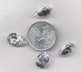 1 VINTAGE WHITE SAPPHIRE 15x10mm PEAR AUSTRIAN SPINEL GEM