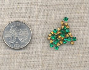 36 VINTAGE AUSTRIAN EMERALD 3mm SQUARE GEMS