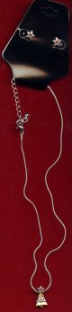 1 VINTAGE SILVER XMAS MOTIF NECKLACE AND EARRING SET