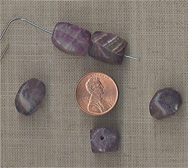 (image for) 6 VINTAGE GENUINE AMETHYST 15-17mm. BAROQUE BEADS
